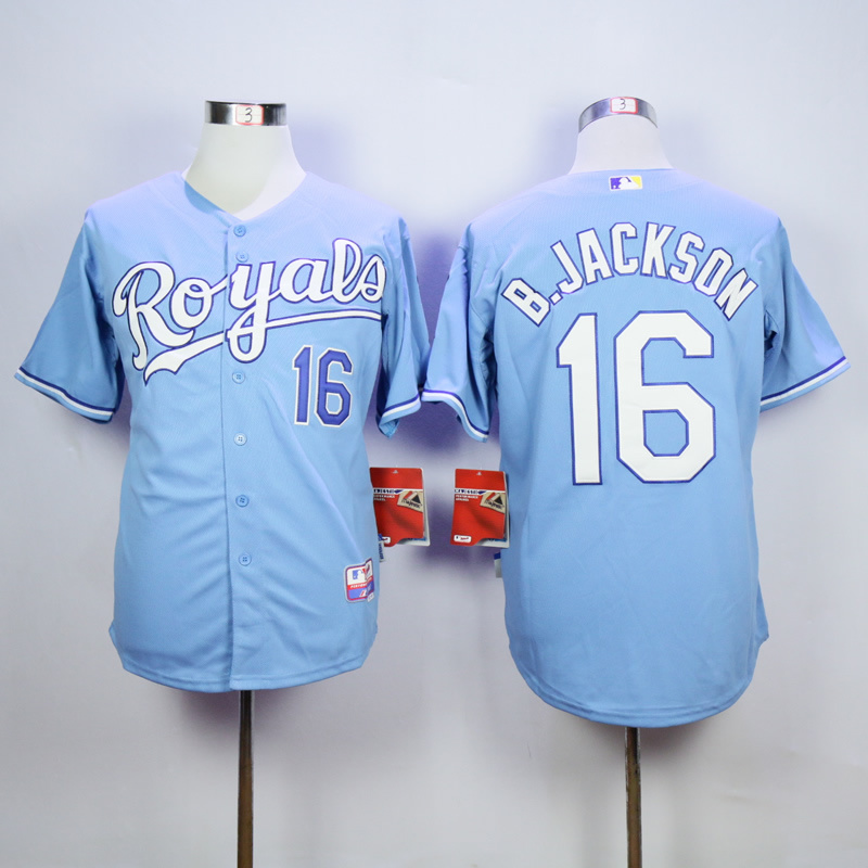 Men Kansas City Royals 16 B.Jackson Light Blue MLB Jerseys